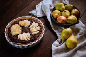 dekoriran Hruškin tart