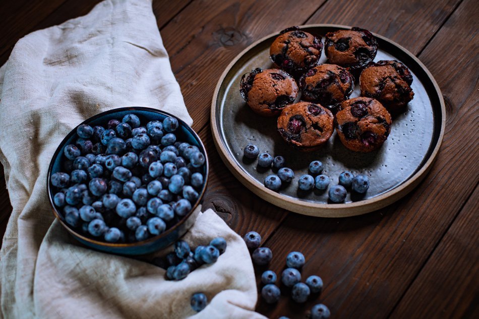 Veganski borovničevi muffini