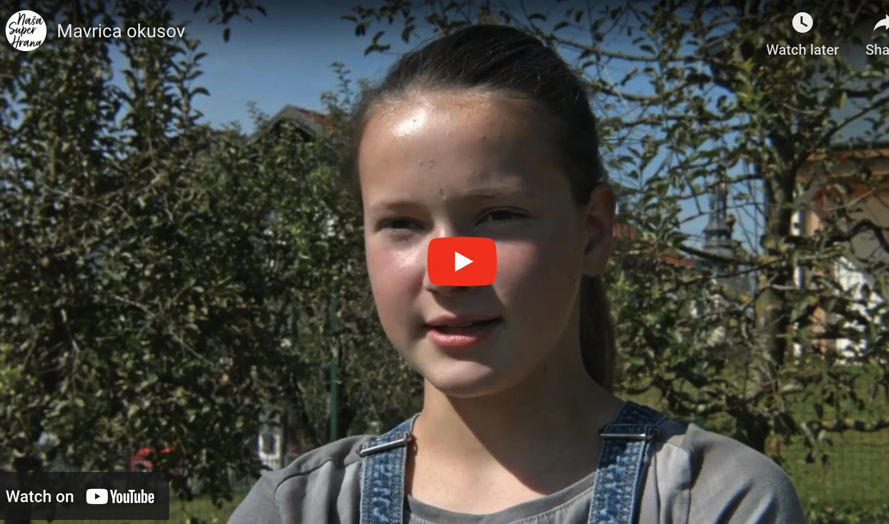 dekle, ki govori v videu Mavrica okusov