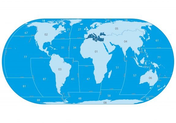Označevanje ribiških proizvodov mapa sveta