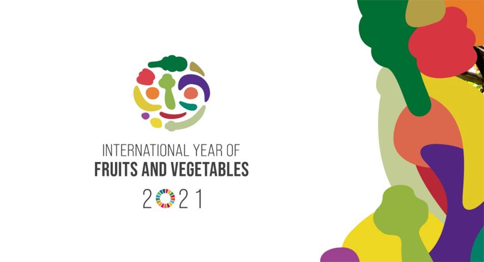 Grafika in logotip mednarodno leto sadja in zelenjave