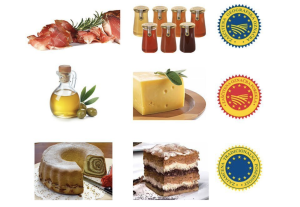 različne vrste slovenskih izdelkov z oznakami shem kakovosti