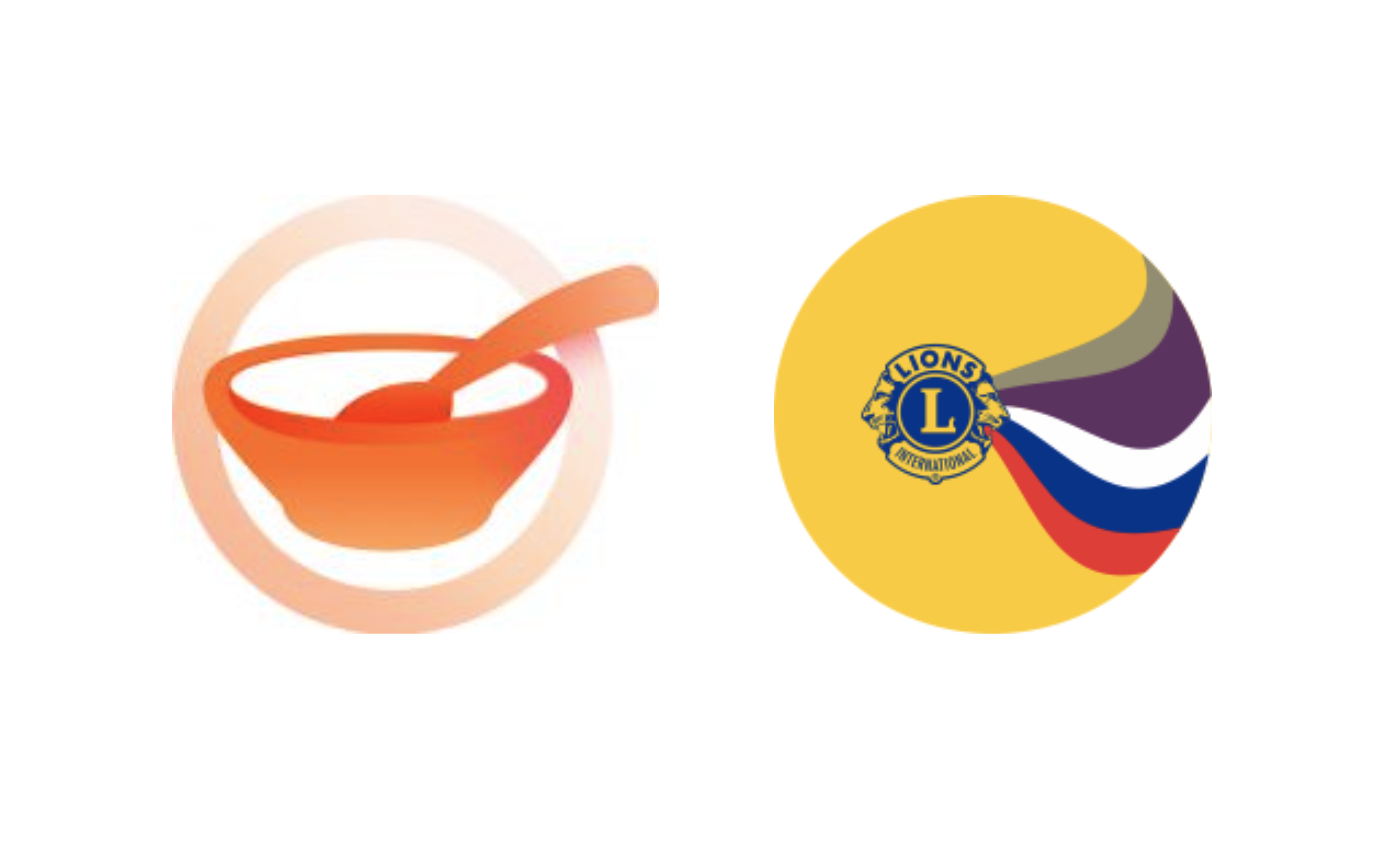 Na sliki sta logotip Lions kluba Slovenija in logotip projekta Donirana hrana