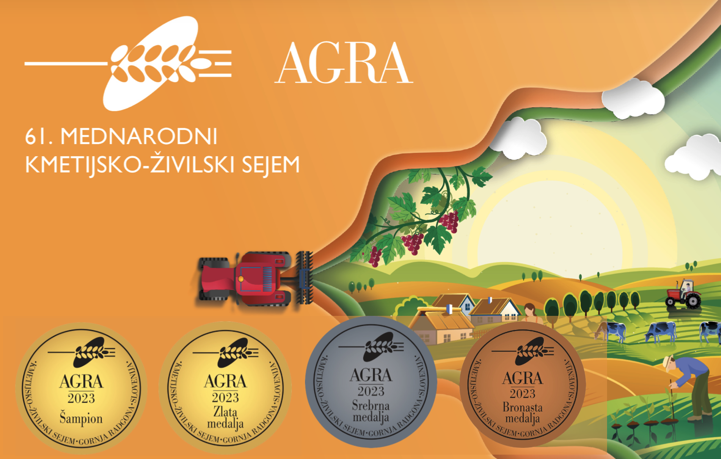 Na sliki so prikazani znaki za medalje iz Sejma AGRA