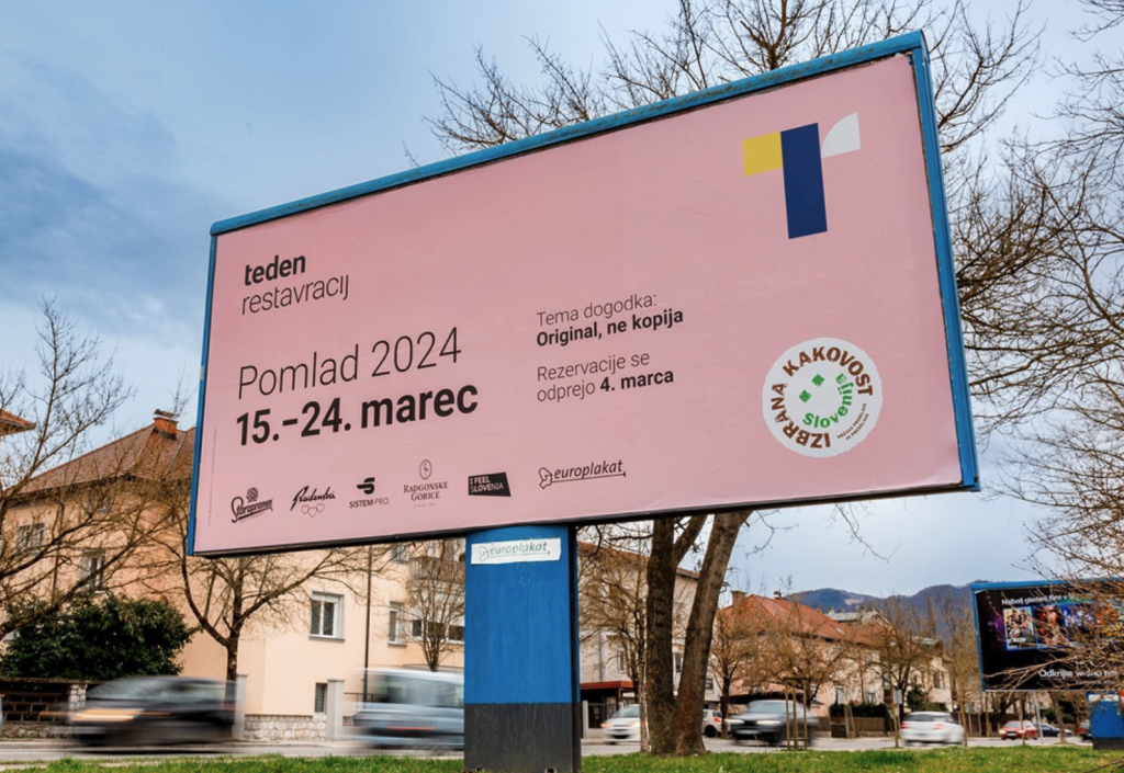 Plakat za spomladanski teden restavracij z oznako izbrana kakovost slovenija